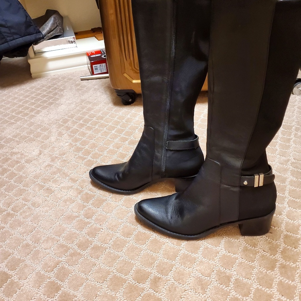Calvin Klein black riding boots size 8